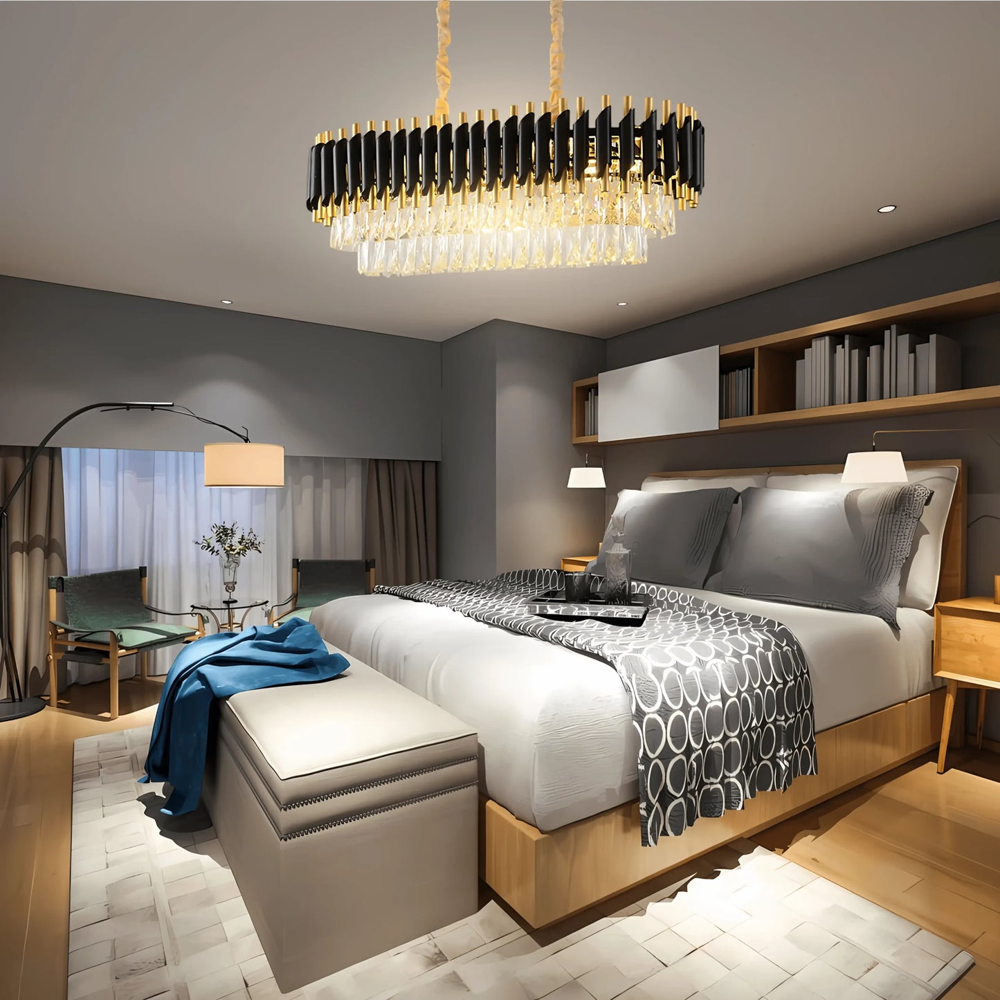 B&B Opulent Onyx Gold Chandelier - Bliss and Birch