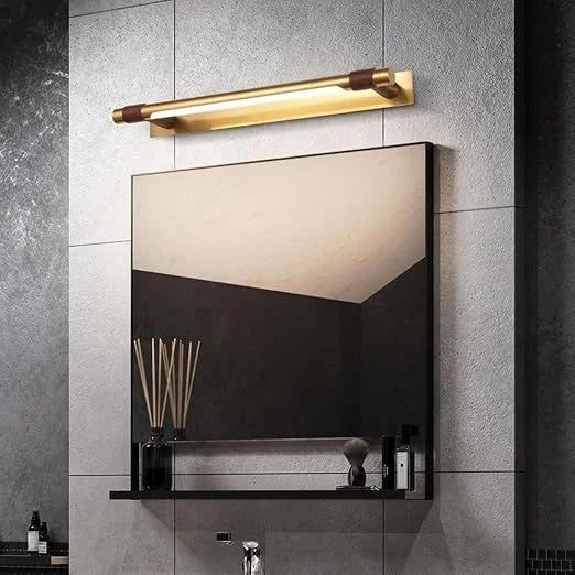 B&B Luxury Gold LED Wall Light with Wood Accents