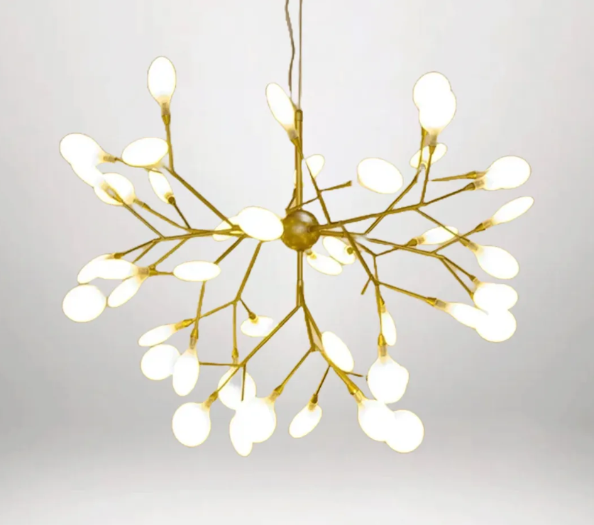 B&B Firefly Gold Frosted Chandelier - Bliss and Birch