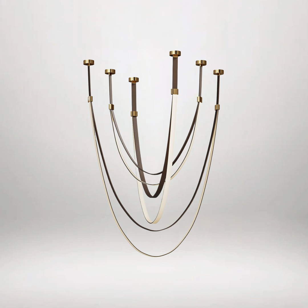 B&B Buckle Up Leather Chandelier - Bliss and Birch