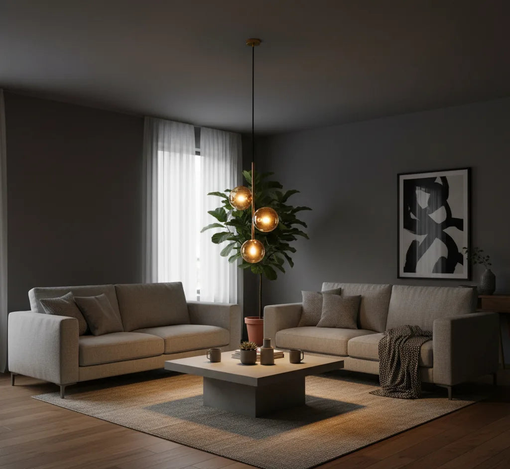 B&B Three-Globe Pendant Hanging Light - Bliss and Birch