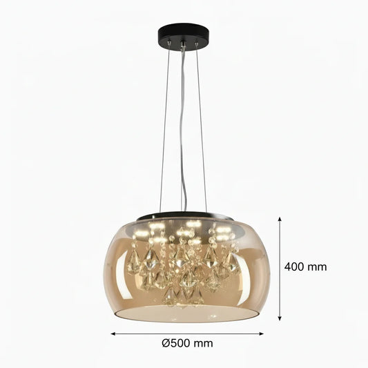 Amber crystal dome pendant dimensions