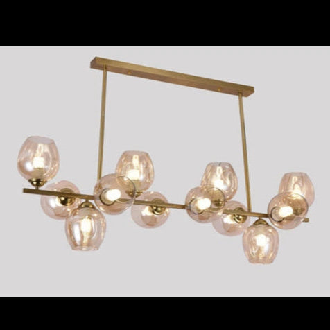 B&B Orion Linear Globe Chandelier – Gold Finish