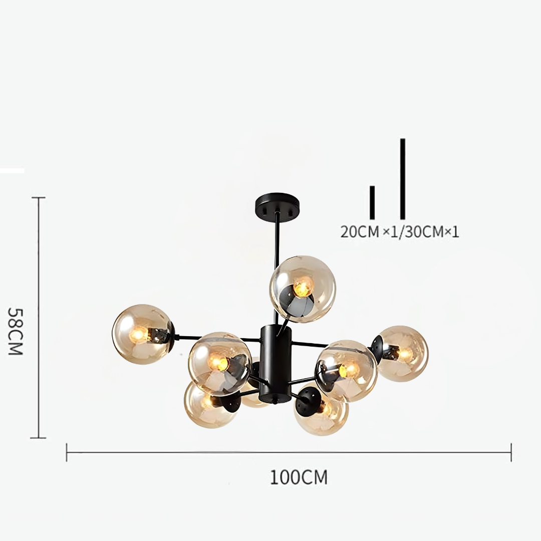 Monochrome Elegance Chandelier – Geometric Crystals & Chic - Bliss and Birch