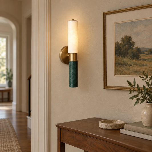 Axis Green Stone Wall Lamp, generated styled wall scene based on real product video