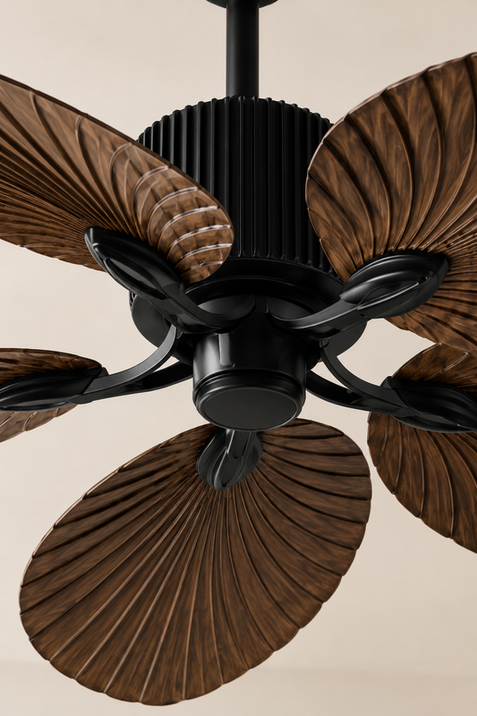Dark Leaf Decorative Ceiling Fan - detail