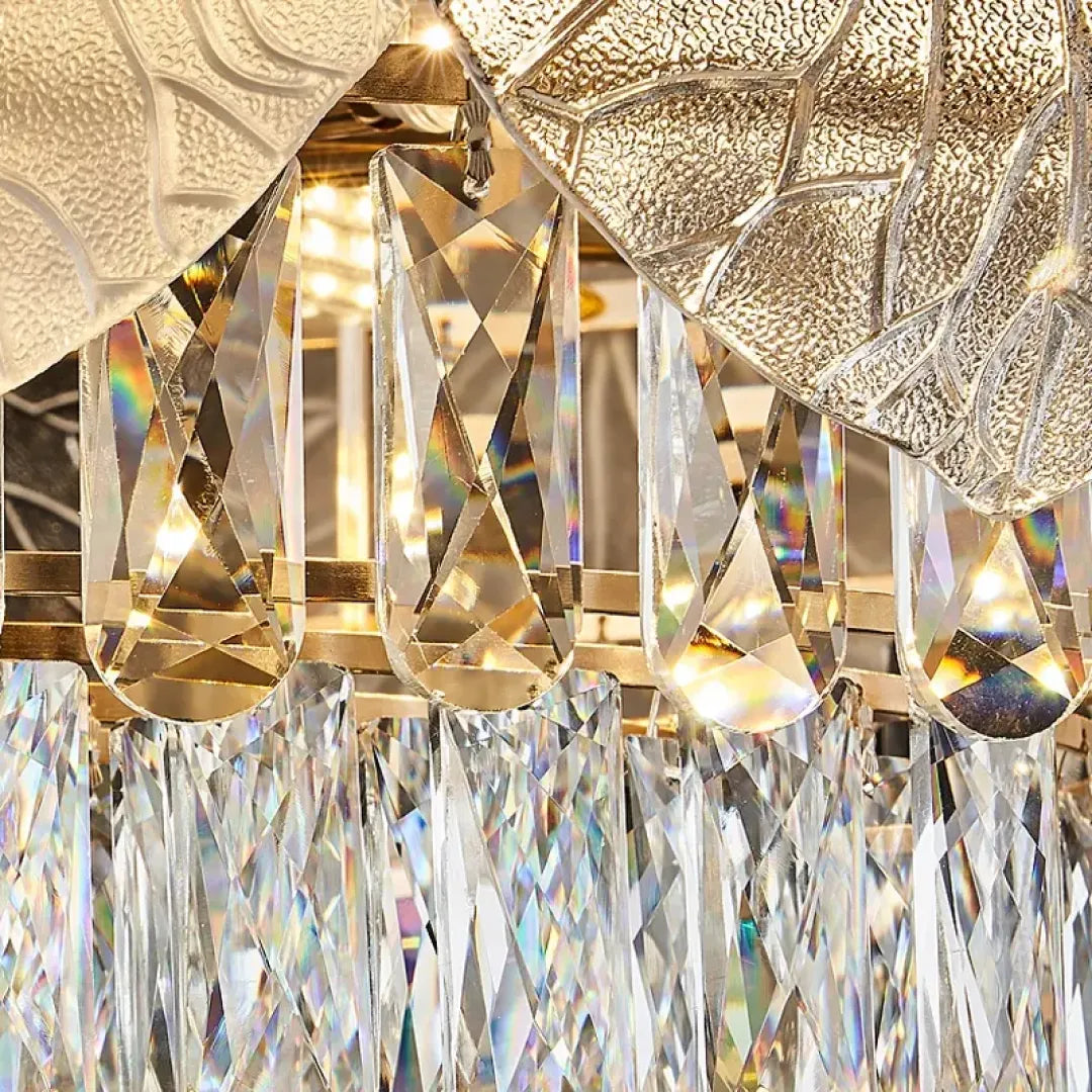 B&B Crystal Leaves Chandelier - Bliss and Birch