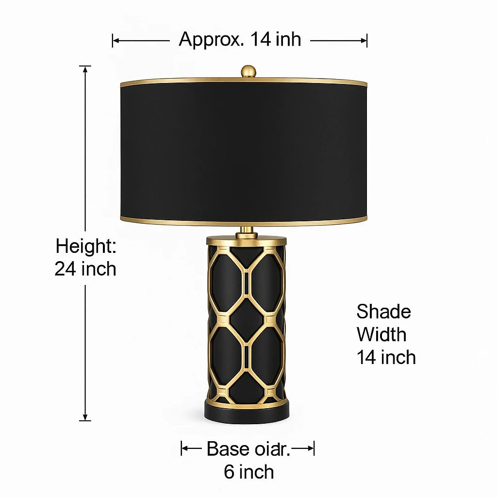 B&B Black Gold Halo Table Lamp