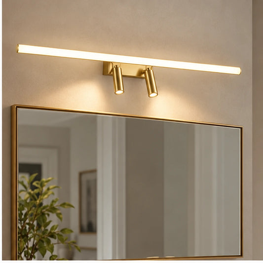 Modular mirror light above a mirror