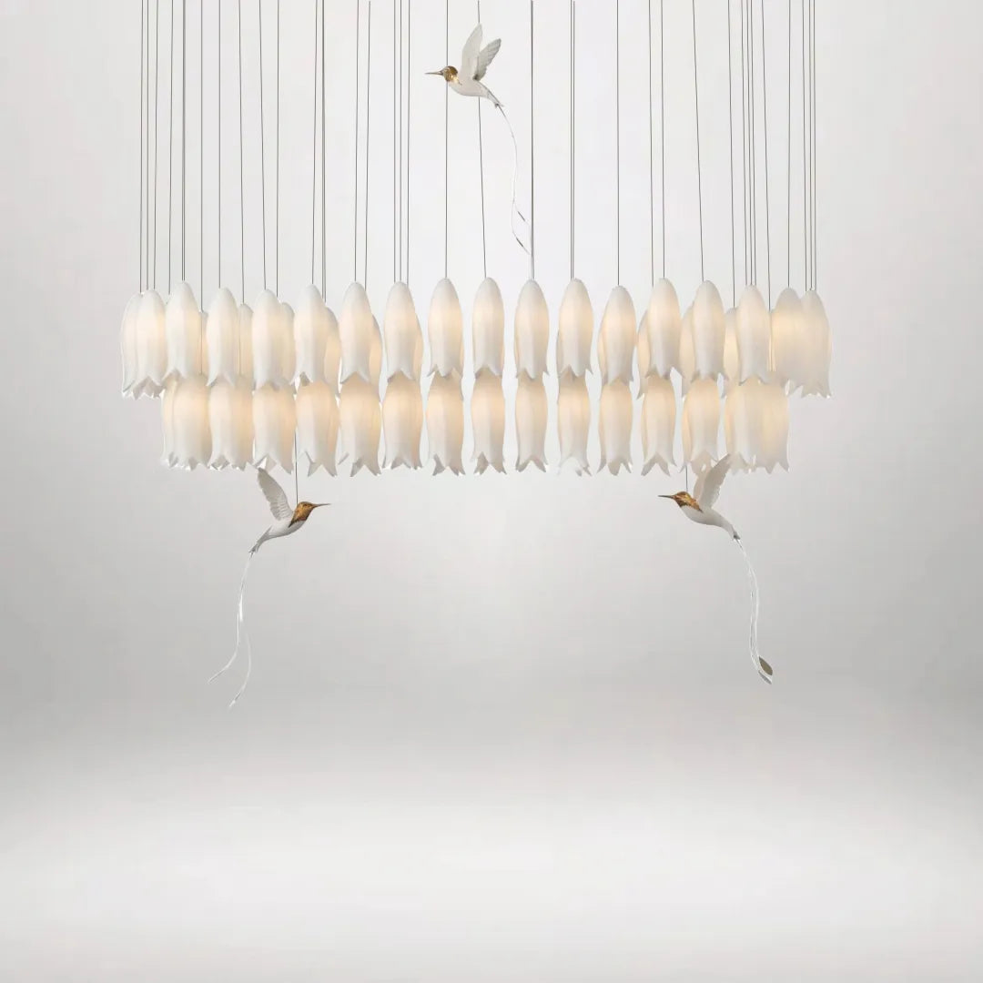 B&B Multi-Heads Stylised Blooming Buds Linear Chandelier Light - Bliss and Birch