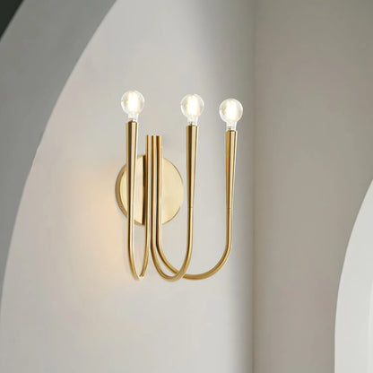 B&B Modern Gold 3-Light Wall Sconce