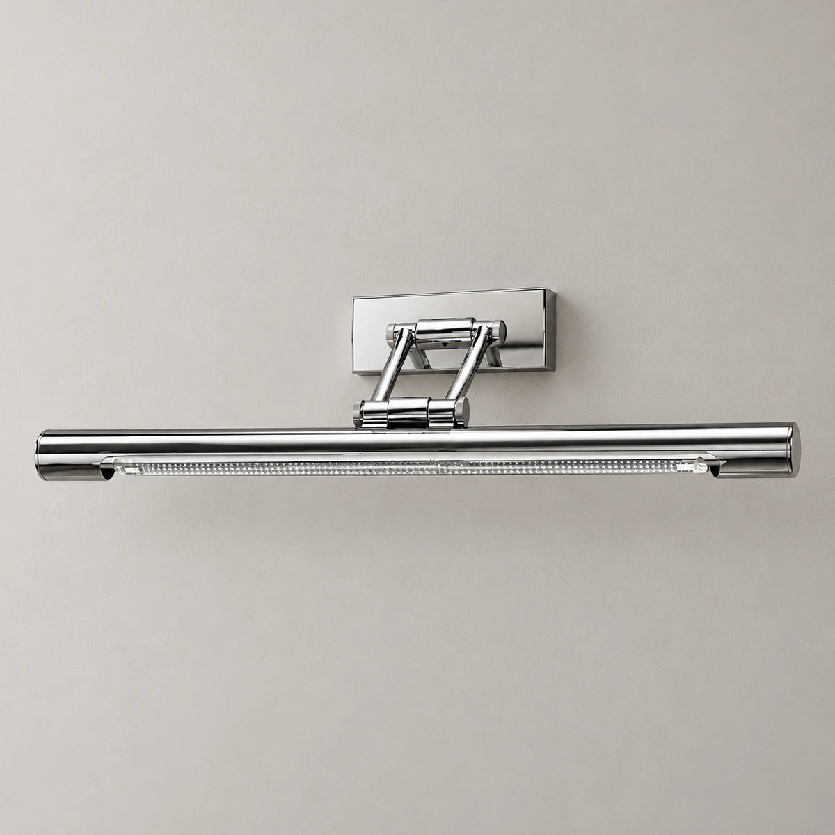 Polished chrome linear mirror light - hero