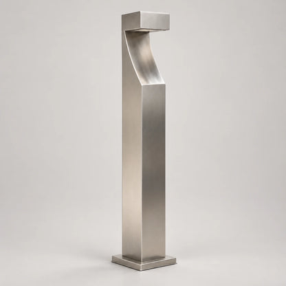 Brushed stainless steel curved-head bollard light - hero