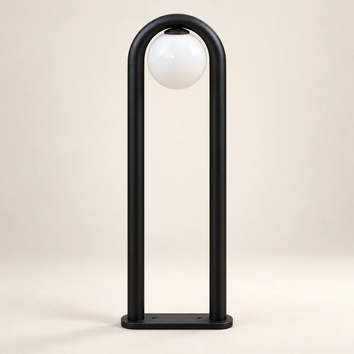 Arched globe matte-black LED bollard light - hero