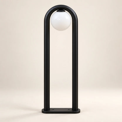 Arched globe matte-black LED bollard light - hero