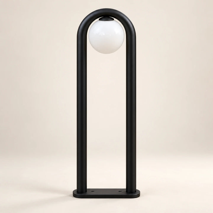 Arched Globe Matte-Black LED Bollard Light