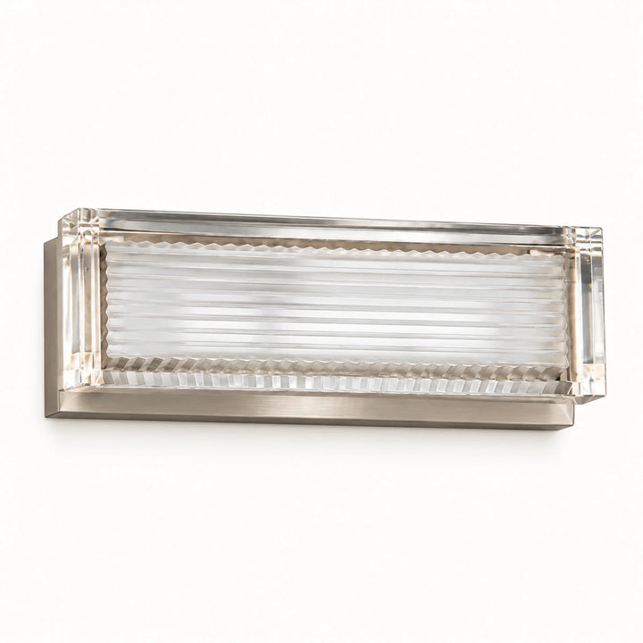 Clear-Frame Ribbed Glass Rectangular Wall Light