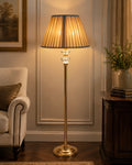 Regal Crystal Accent Floor Lamp with Pleated Shade - Bliss and Birch