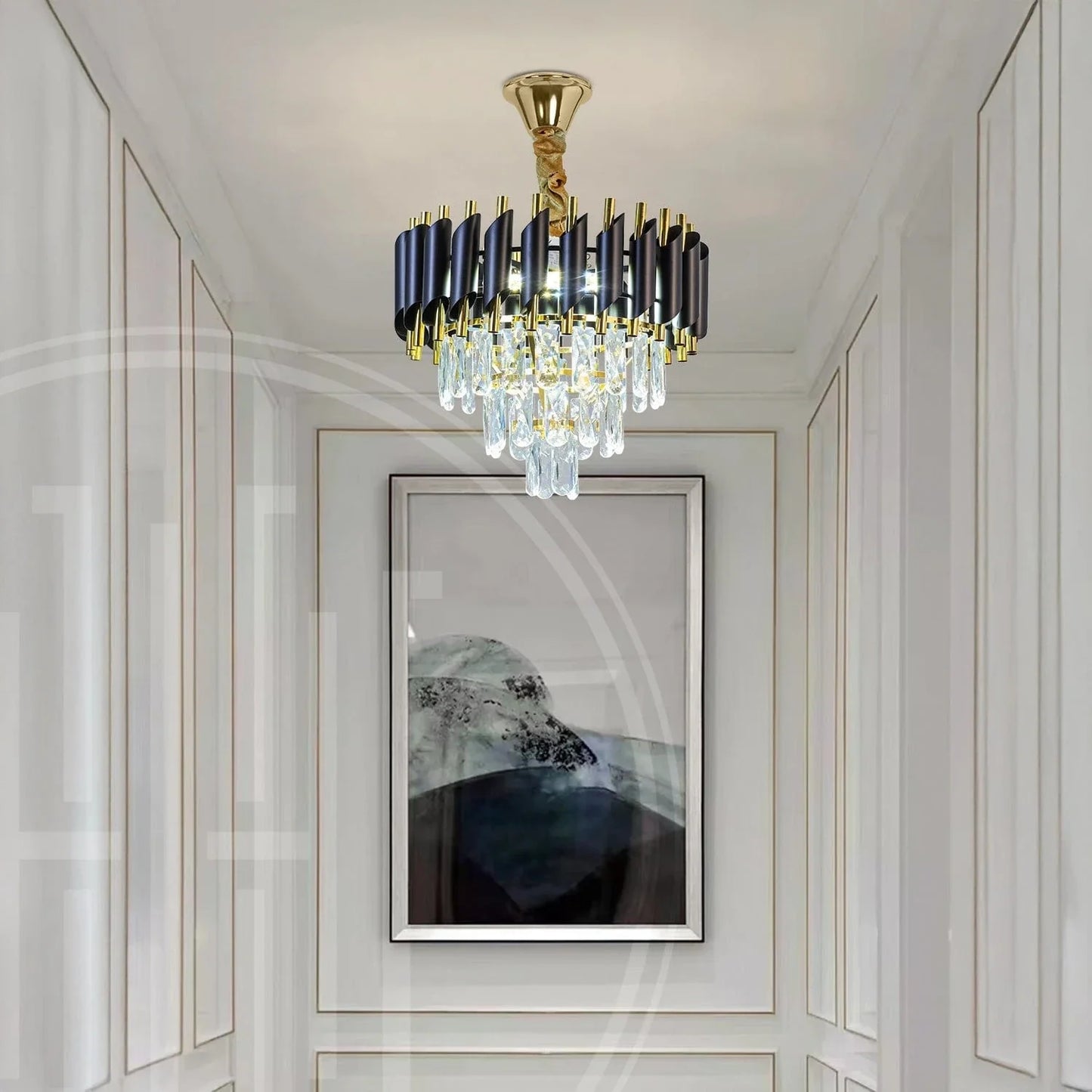 LuxeGlow Crystal Chandelier – Modern Glamour & Warm Light