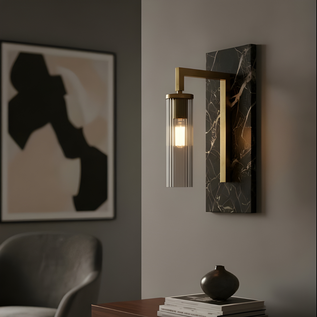 Black Lumina Marble Wall Lamp - Bliss and Birch