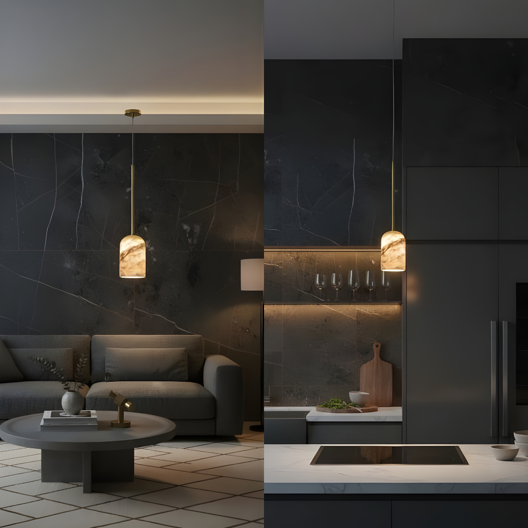 Aethel Marble Pendant Light - Bliss and Birch