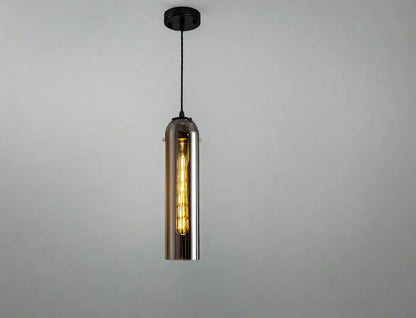 Amber Glass Cylinder Pendant (Set of 2)