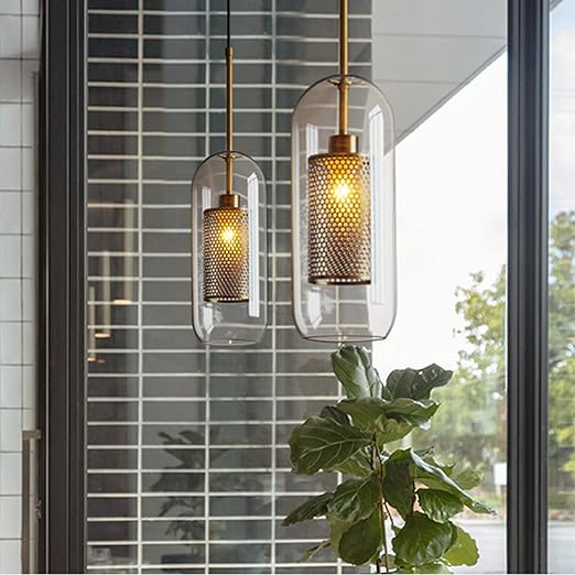 Luxe Capsule Mesh Pendant (Black & Gold) - Bliss and Birch