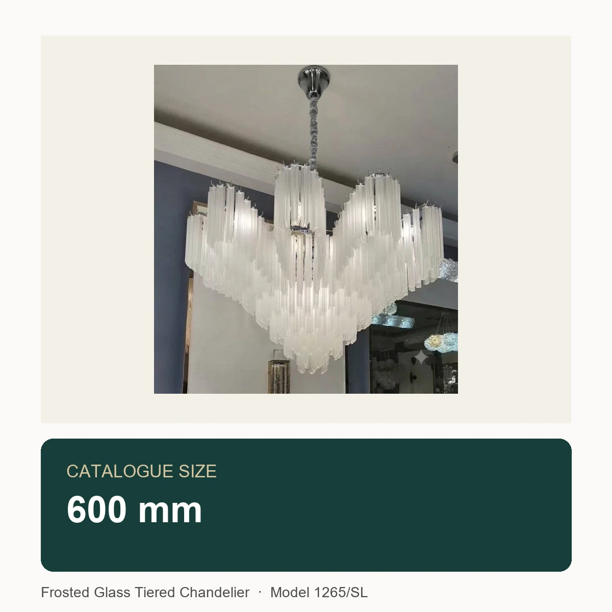 Frosted Glass Tiered Chandelier catalogue size 600 mm; model 1265/SL
