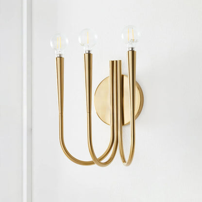 B&B Modern Gold 3-Light Wall Sconce
