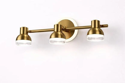 Golden triple-head vanity light product view