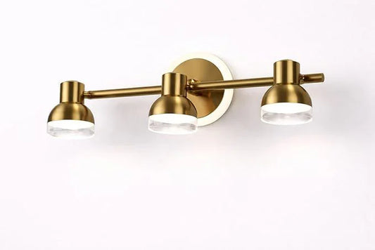 Golden Triple-Head LED Vanity Light