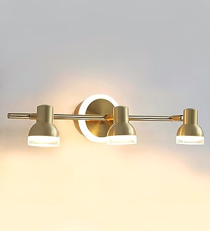 Golden Triple-Head LED Vanity Light - Bliss and Birch