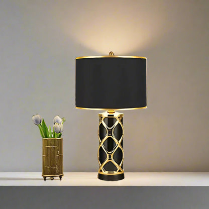 B&B Black Gold Halo Table Lamp