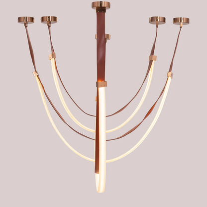Buckle‑Up Leather Strap Chandelier – Modern Industrial Chic