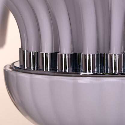 Handcrafted White Glass Chandelier – 900 mm Luxury Statement