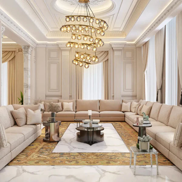 Spiral Amber Glass Chandelier – 69‑Light Dynamic Statement