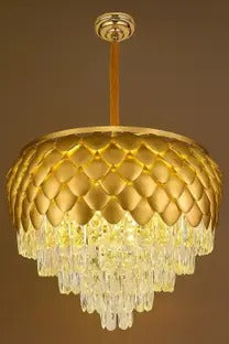 Elegance Sparkle Chandelier – Cascading Crystals & Metal