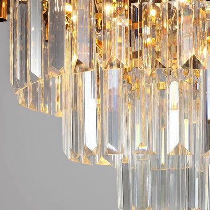 Golden Glow Crystal Chandelier – Brilliant Ambient Lighting