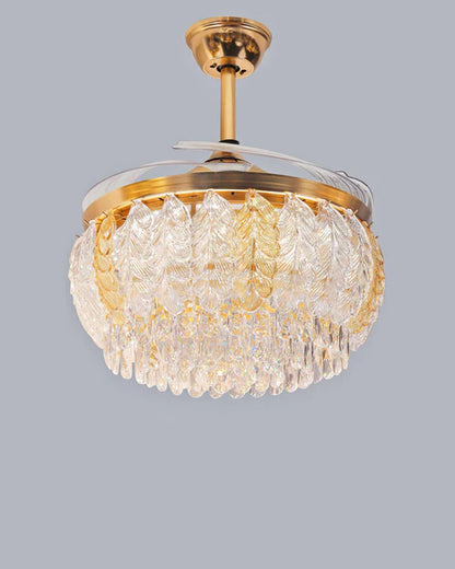 Midnight Royale Crystal Fan Chandelier – Amber Leaf Glamour