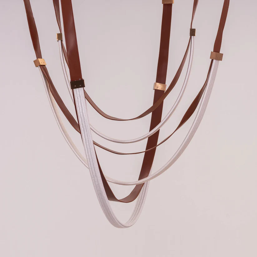 Buckle‑Up Leather Strap Chandelier – Modern Industrial Chic