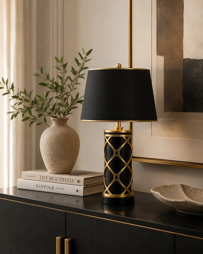 B&B Black Gold Halo Table Lamp - Bliss and Birch