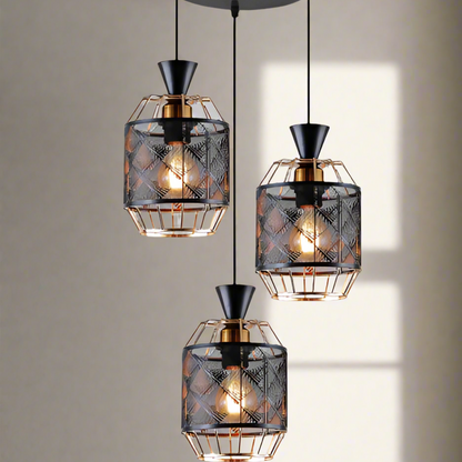 B&B Geometric Glow Triple Pendant Light