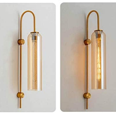 B&B Tall Designer Wall Lamp with Colored Glass Tube