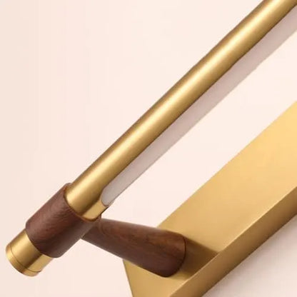 B&B Luxury Gold LED Wall Light with Wood Accents