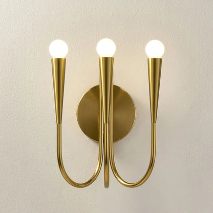 B&B Modern Gold 3-Light Wall Sconce