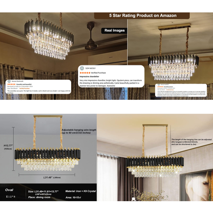 Opulent Onyx Gold Chandelier – Warm Elegant Glow