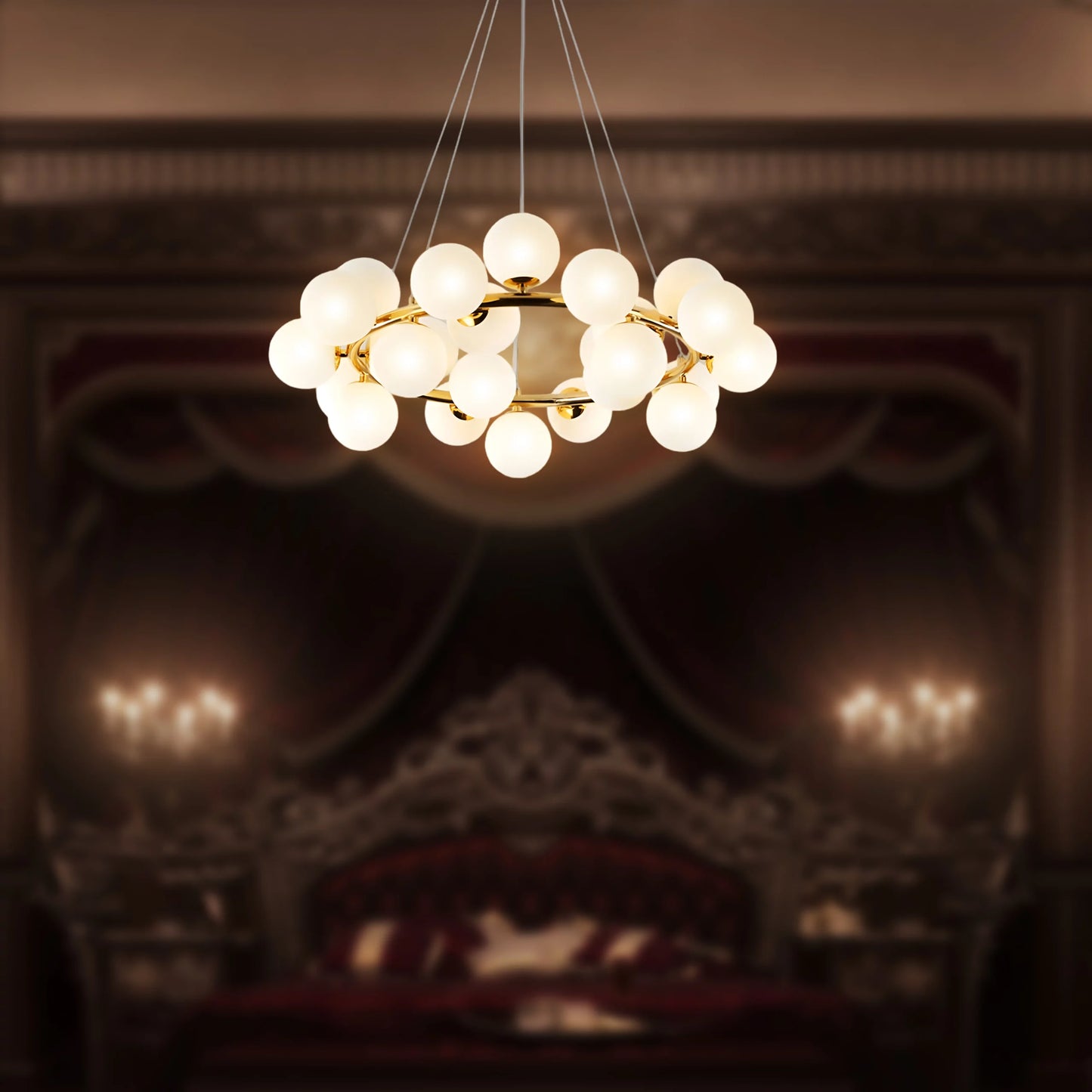24 Globe Gold Chandelier