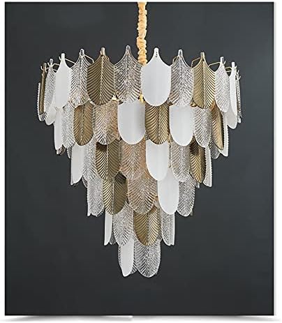 Glam Frost Gold Chandelier – 800 mm Frosted Glass Luxury