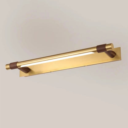 B&B Luxury Gold LED Wall Light with Wood Accents