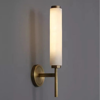 B&B Modern Vertical Frosted Glass Wall Sconce – Gold Finish